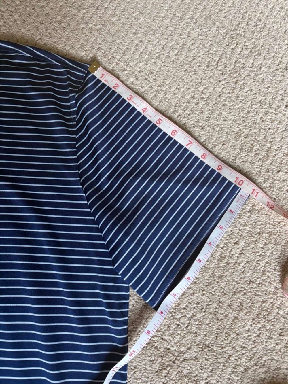 Stitch polo short sleeve shirt Bleeker Stripe M/L Navy Blue - Picture 7 of 13
